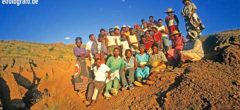 Dorfbewohner in Lesotho