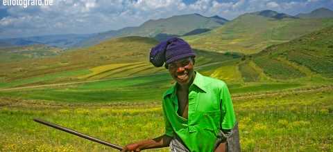 Junger Mann in Lesotho