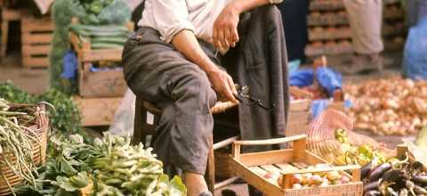 Marktverkäufer in Marokko